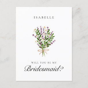 Blomsterbukett Lavendel Brudtärna Förfrågan Postko Vykort