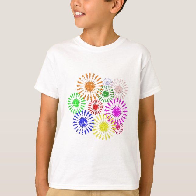 Blomsterbukett med distressad effekt tee (Framsida)