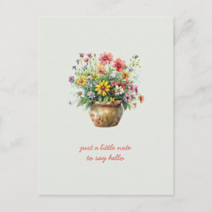 Blomsterbukett med vilda blommor som jag tänker på vykort