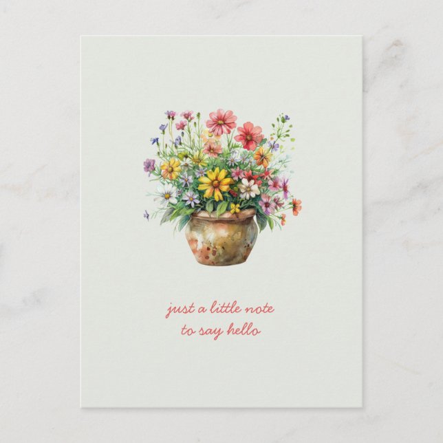 Blomsterbukett med vilda blommor som jag tänker på vykort (Framsida)