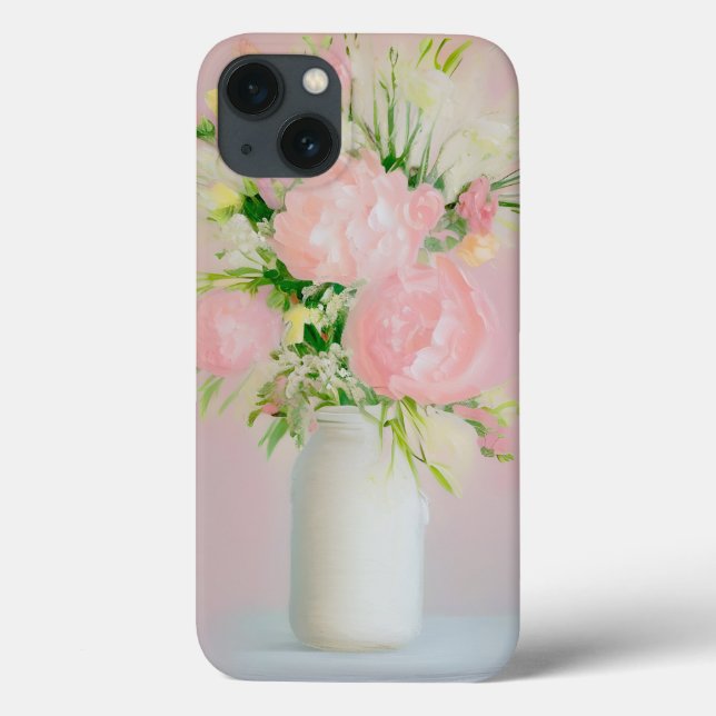 Blomsterbukett Oljemålning iPhone-fodral (Baksida)