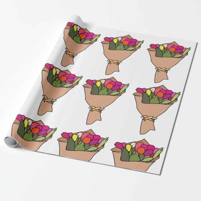 Blomsterbukett Presentpapper (Utrullad)