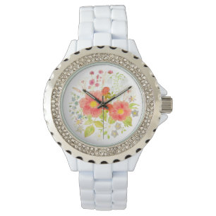 Blomsterbukett Ros e-Klocka Armbandsur