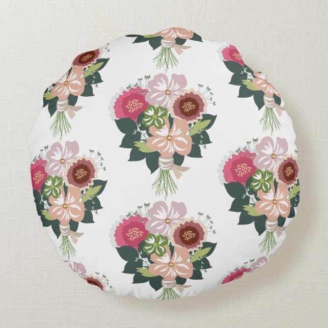 Blomsterbukett Rund Kudde (Baksidan)
