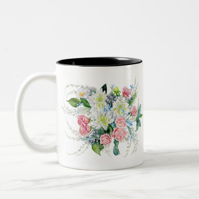 Blomsterbukett Två-Tonad Mugg (Vänster)