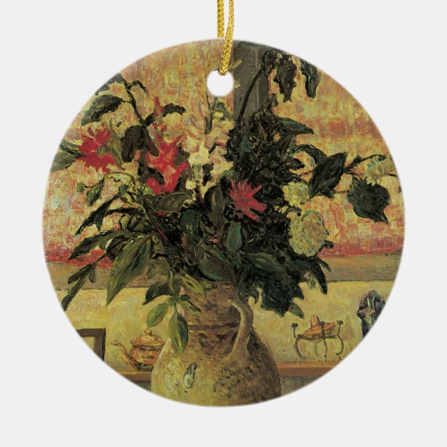 Blomsterbukett vid fönstret av Maxine Maufra Julgransprydnad Keramik (Framsidan)