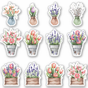blomsterbuketter i potetikett klistermärken