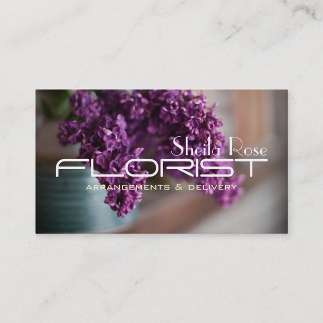 Blomsterbutik Leverans Blomsterhandlare Affärskort Visitkort (Framsida)