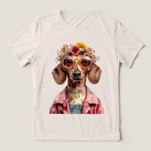 Blomsterdäckel med vintage stil t shirt