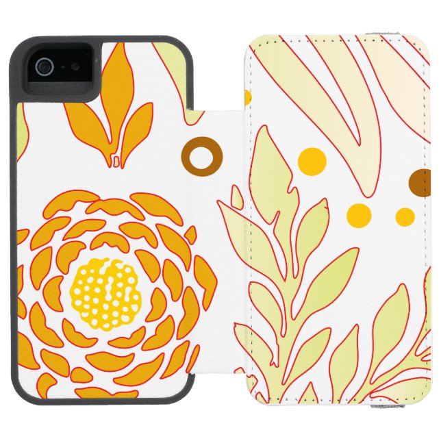 Blomsterdesign 19 incipio iPhone wallet skal (Folio Öppen)