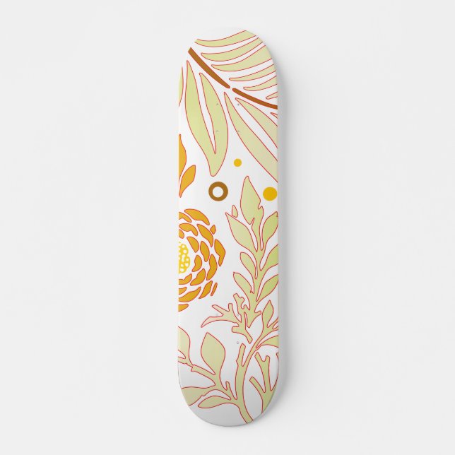 Blomsterdesign 19 mini skateboard bräda 18,5 cm (Framsida)