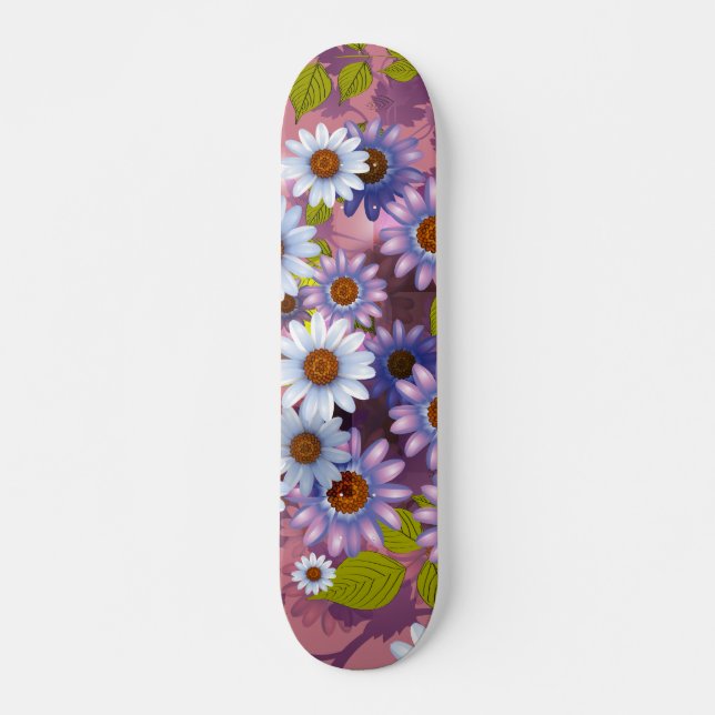 Blomsterdesign 1 mini skateboard bräda 18,5 cm (Framsida)
