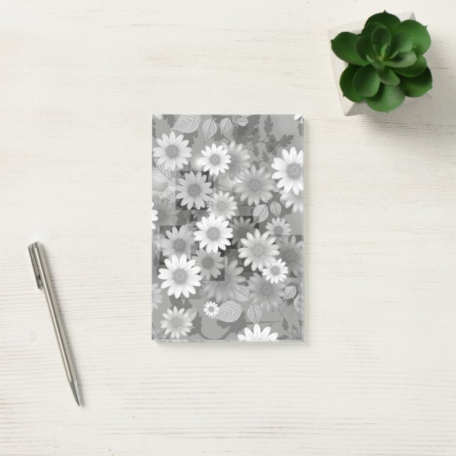 Blomsterdesign 3 post-it block (Kontor)