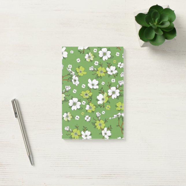 Blomsterdesign 6 post-it block (Kontor)