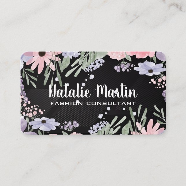 Blomsterdesign | Elegant natur Visitkort (Framsida)