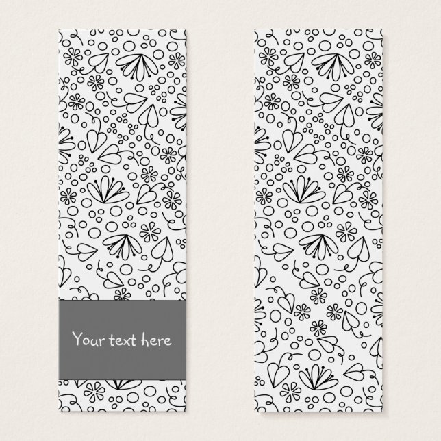 Blomsterdesign för Cute abstrakt Bookmark Litet Visitkort (Framsida & baksida)