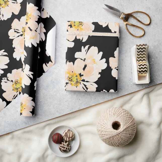 Blomsterdesign för gräddblommor presentpapper (Hantverk)