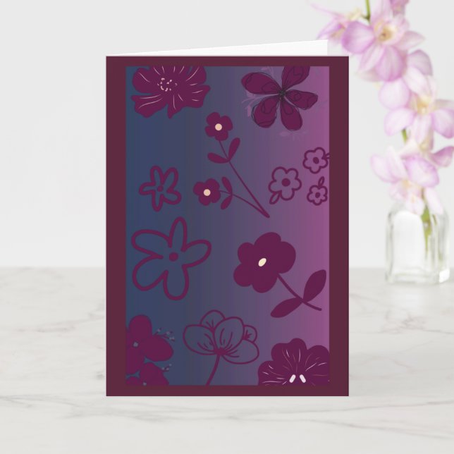 Blomsterdesign  kort (Orkide)