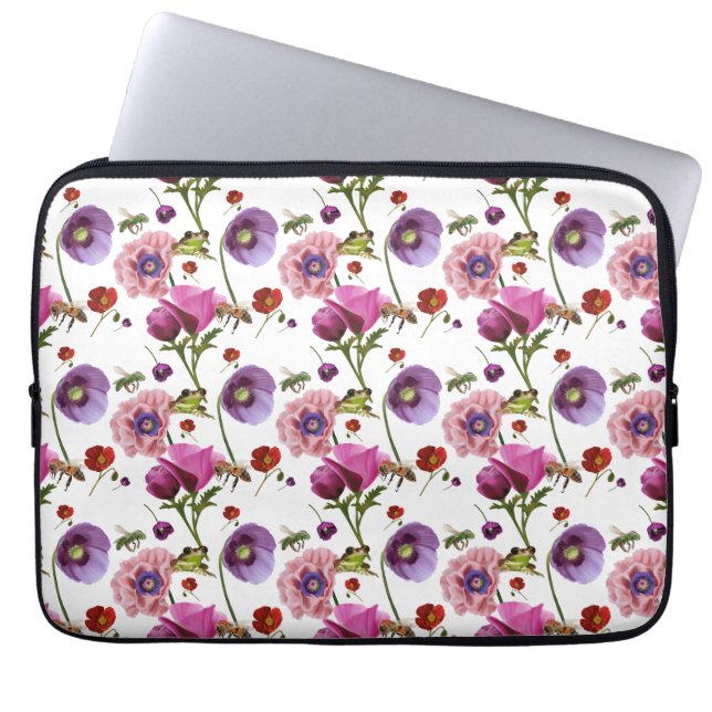 Blomsterdesign Laptop Fodral (Framsidan)