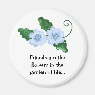 Blomsterdesign med vänskapsmeddelande magnet