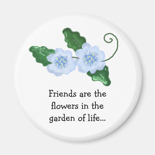 Blomsterdesign med vänskapsmeddelande magnet (Framsidan)
