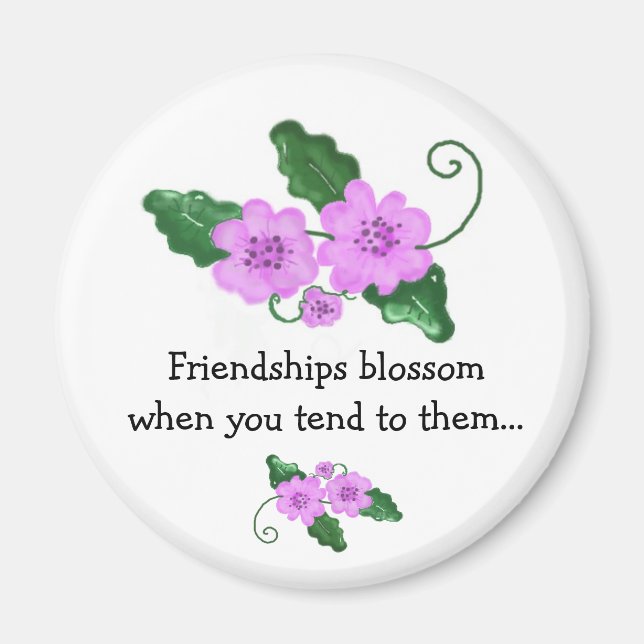 Blomsterdesign med vänskapssats magnet (Framsidan)