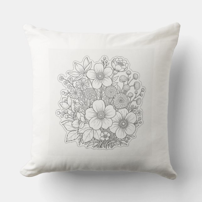 Blomsterdesignkonst Kudde (Framsida)