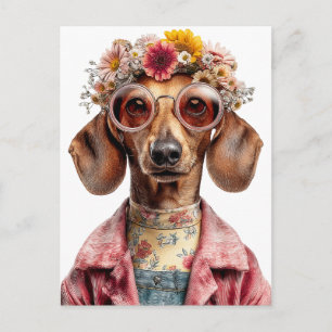 Blomsterdoxie i vintage-stil vykort