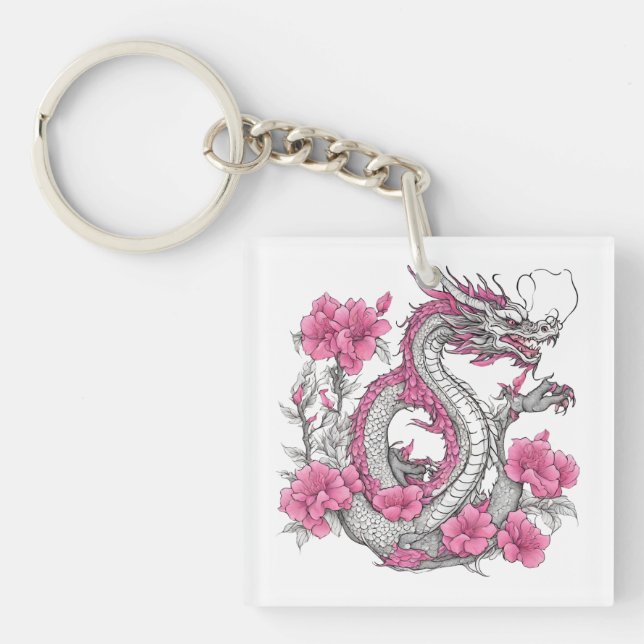 Blomsterdrake Nyckelring (Framsidan)