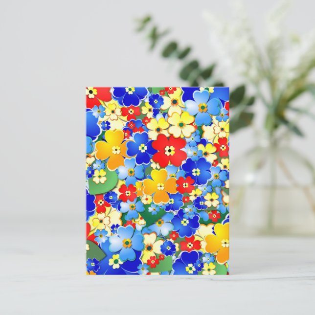 Blomsterdusch vykort (Stående Fram)