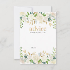 Blomsterduschkort för vit och guld rådkort