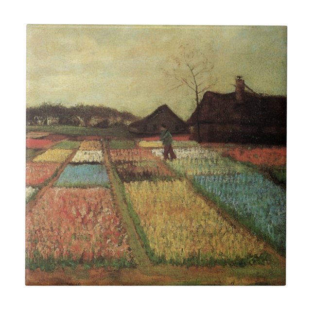 Blomsterfält av Vincent van Gogh Kakelplatta (Framsidan)