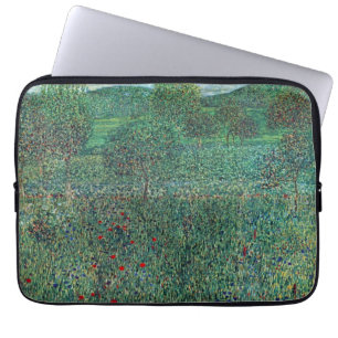 Blomsterfält i Litzlberg Klimt, Vintage Landskap Laptop Sleeve
