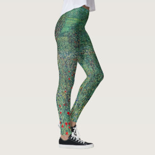 Blomsterfält i Litzlberg Klimt, Vintage Landskap Leggings