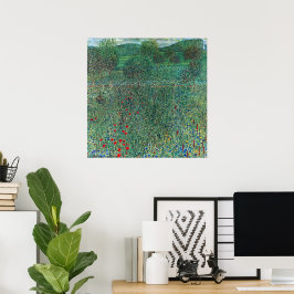 Blomsterfält i Litzlberg Klimt, Vintage Landskap Poster