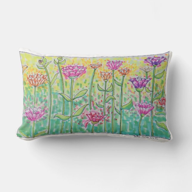 Blomsterfält Lumbarkudde (Framsida)