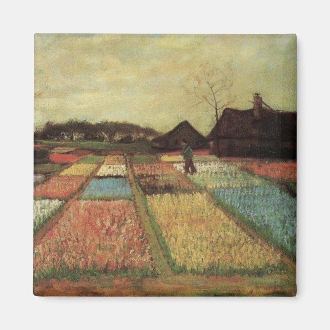 Blomsterfält med lökar av Vincent van Gogh Magnet (Framsidan)