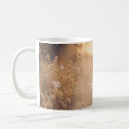 Blomsterfält Rustik lantlig solnedgång Skymning An Kaffemugg