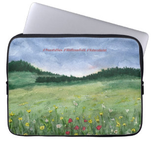 Blomsterfältslandskap laptop fodral