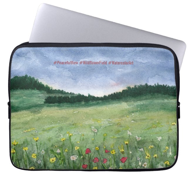 Blomsterfältslandskap  laptop fodral (Framsidan)