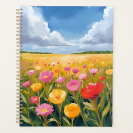 Blomsterfältslandskapsmålning Akvarell