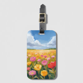 Blomsterfältslandskapsmålning Bagagebricka