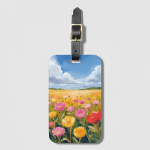 Blomsterfältslandskapsmålning Bagagebricka