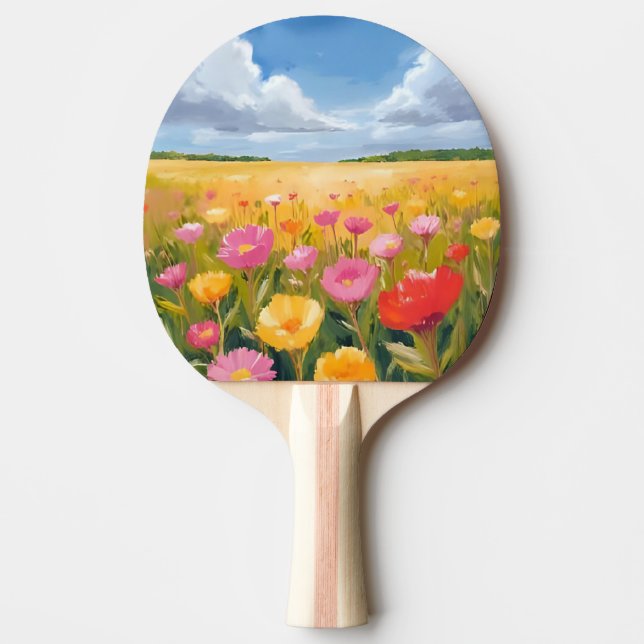 Blomsterfältslandskapsmålning Pingisracket (Framsidan)
