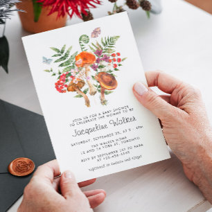 Blomsterfärgad babystövel för svampfärg inbjudningar
