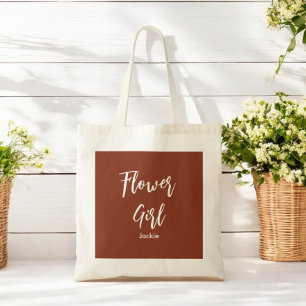 Blomsterflicka Brun Terrakotta Brudtärna Totebag Tygkasse