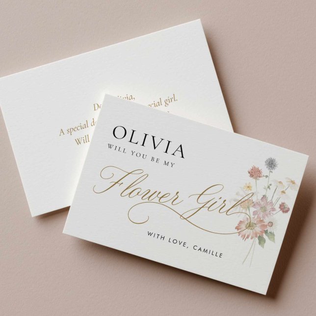 Blomsterflicka Förslagkort Inbjudningar (Wildflower Flower Girl Proposal Card)