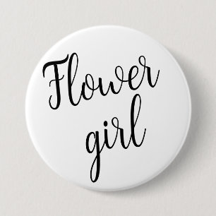 Blomsterflicka knapp – Svart skriptdesign