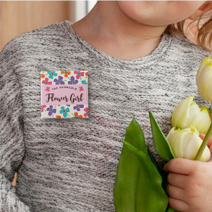 BLOMSTERFlicka Roliga Tusenskönor Pop Söt Bröllop Knapp
