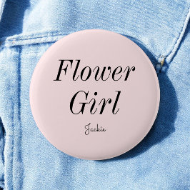 Blomsterflicka rosabränd svart bröllop knapp